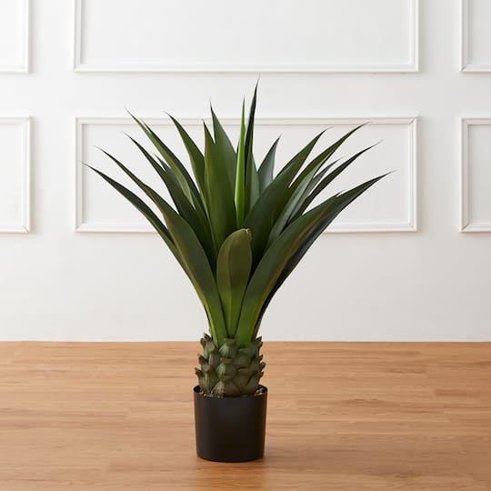 Glitzhome® 3.25ft. Potted Faux Agave Plant